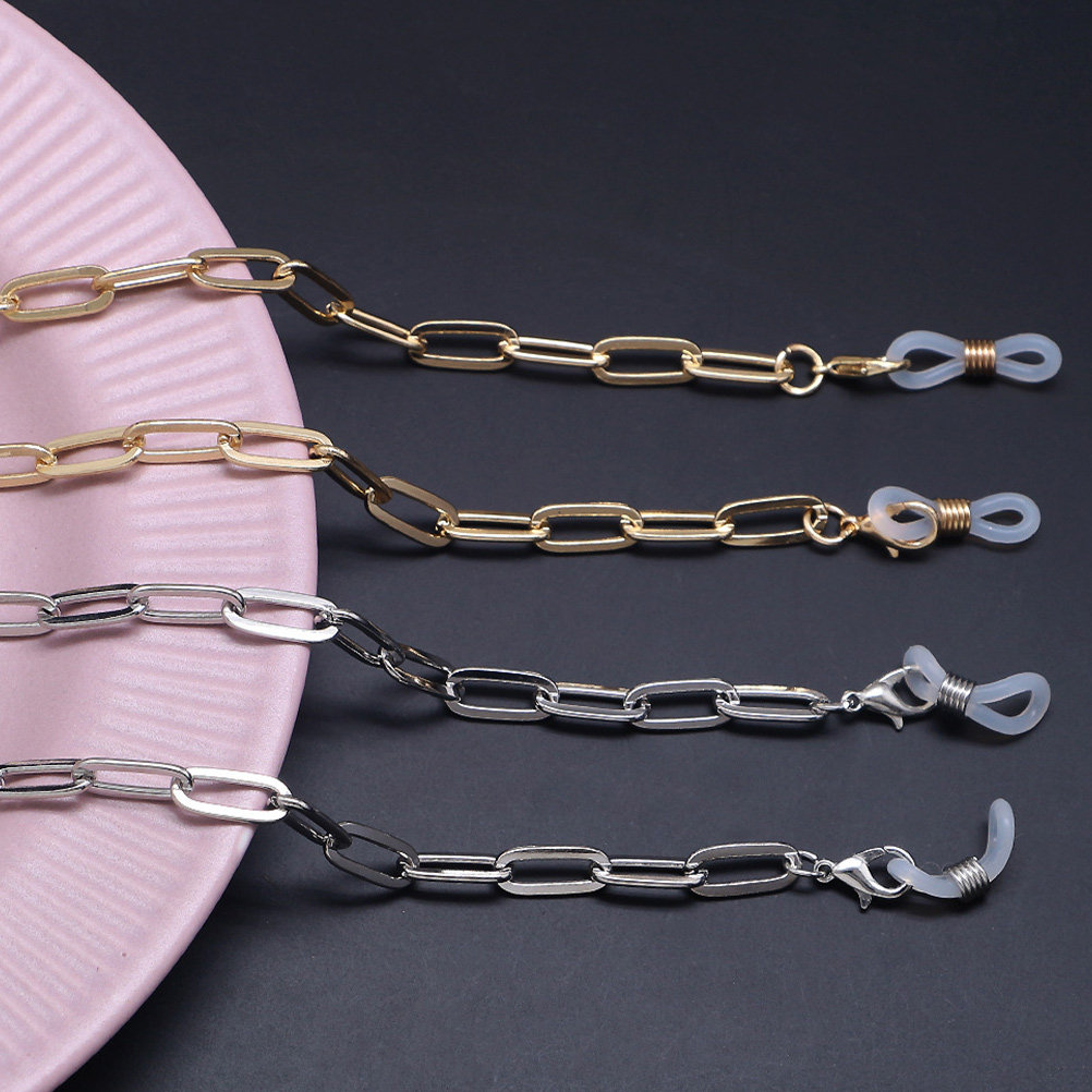 Mask Chain Holder - Gold Paperclip Mask Lanyard Glasses Chain