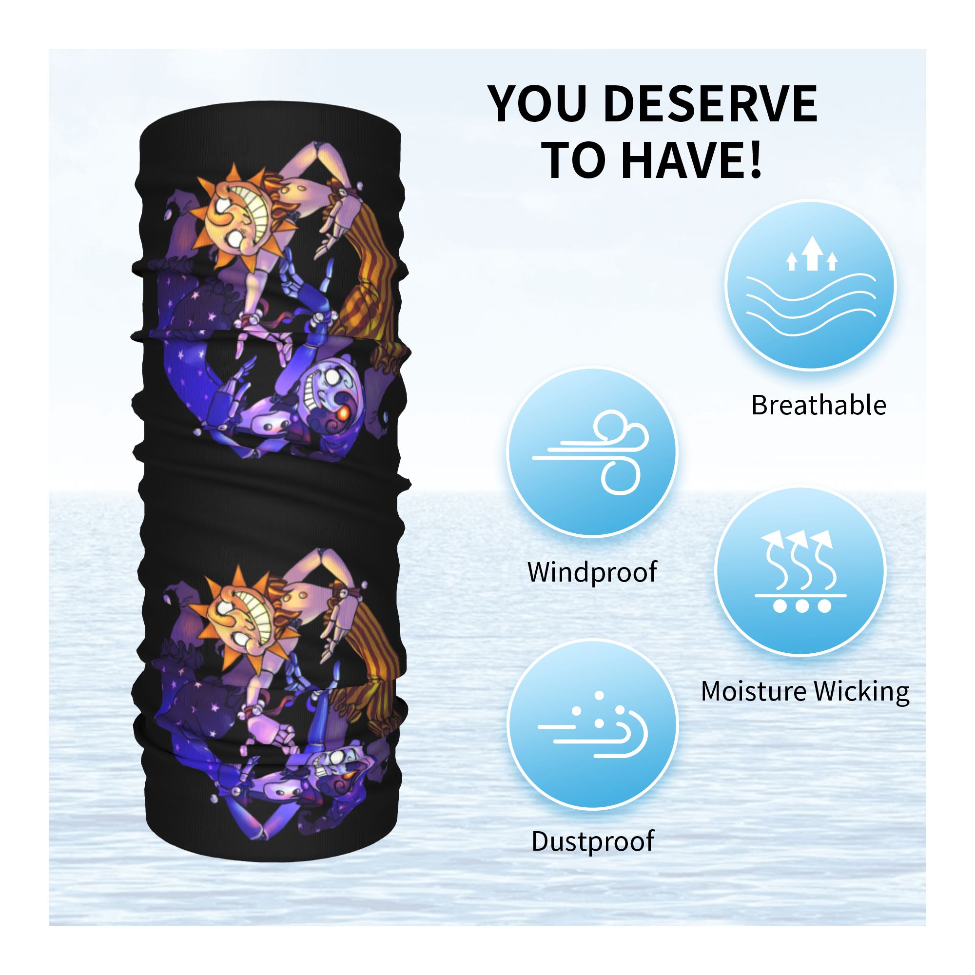 Sun And Moon FNAF Security Bre - Neck Gaiter Face Cover recension och pris